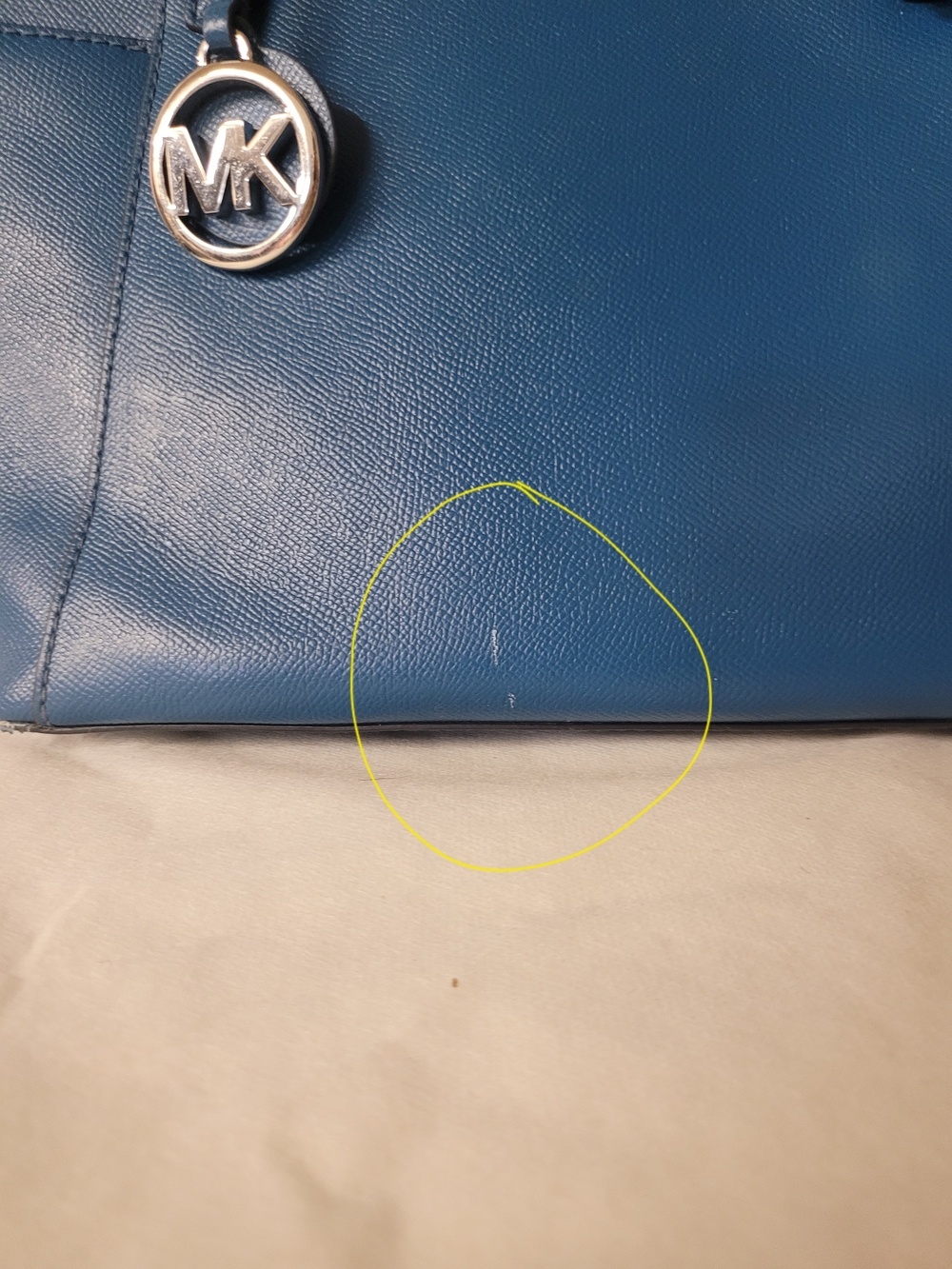 Michael Kors Blue Saffiano Leather Tote - Picture 7 of 11